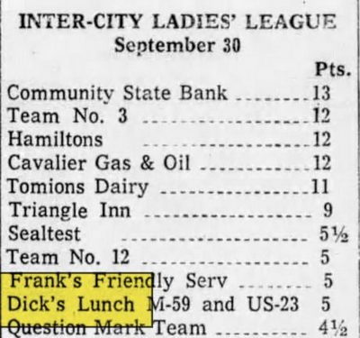 Pennys Restaurant (Dicks Lunch, Franks Country Oven) - Oct 07 1959 Article (newer photo)